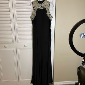 Avery G size 12 black and gold floor length dress